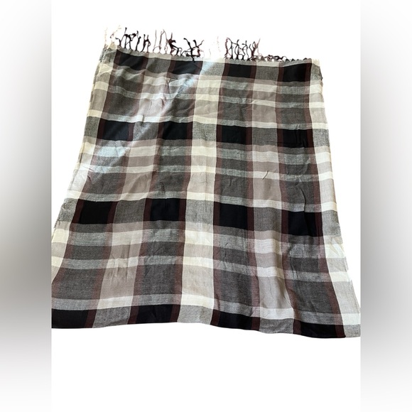 Men’s rayon scarf in Black, Gray, and burgundy - Picture 1 of 5